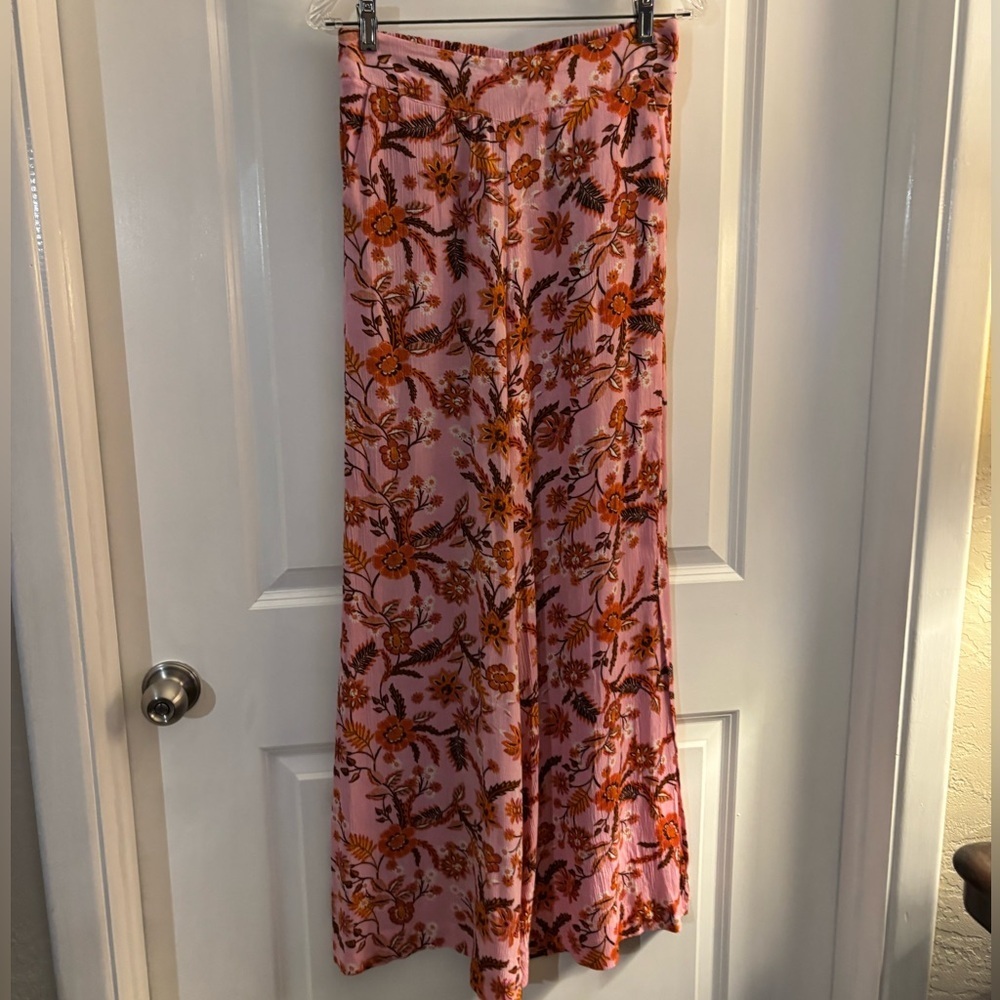 Jessica Simpson Pink Floral Wide-Leg Pants Sz Small